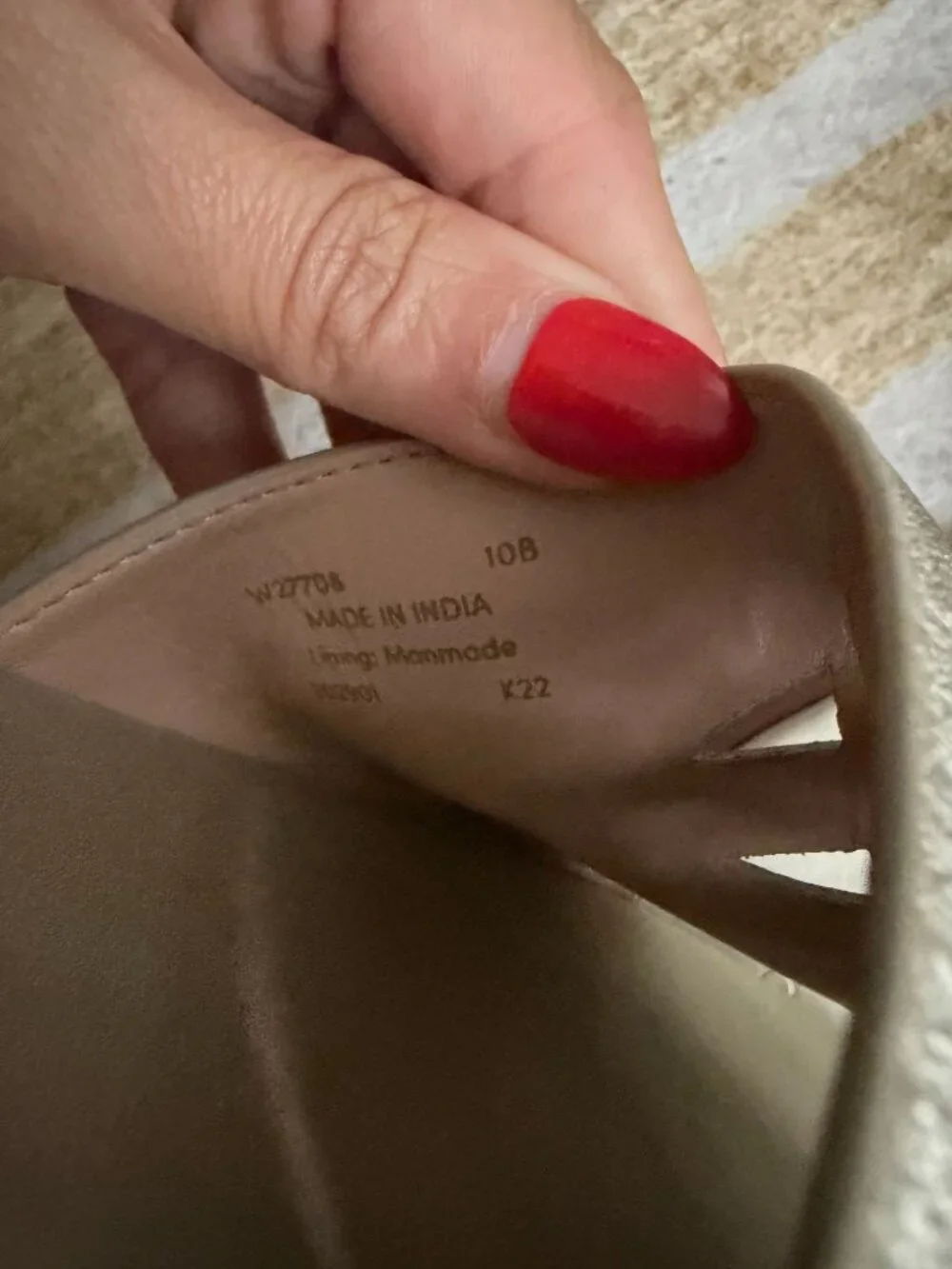 COLE HAAN Gold Leather Slide Sandals Size 10